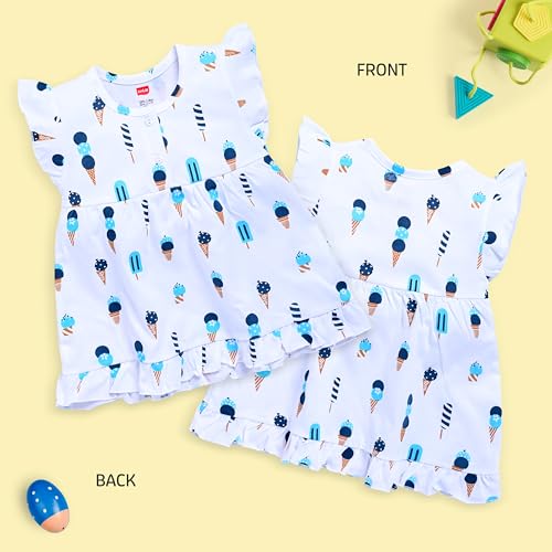 Image of LuvLap Baby Girl 100% Cotton Sleevless Girls Frock Pack of 3