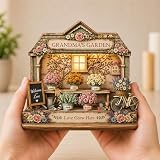 Personalized Grandma’s Garden Wooden Block, Custom Grandkids Names Flower House Sign, Gift for Grandma from Grandchildren, Mother’s Day Gift for Nana, Rustic Home Decor Keepsake