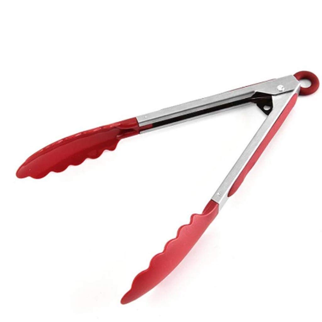 MRKU Pinzas de Cocina de Nailon de Acero Inoxidable para Barbacoa, Ensalada, Pan, Cocina, Servicio de Comida
