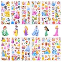 yumcute 12 Sheets Kawaii Stickers, Multicolor Cartoon Puffy Stickers for Kids, Reusable on Glass, Plastic, Metal, Wood, Ceramic, Wall
