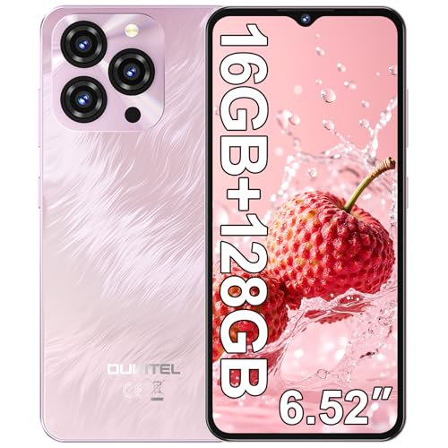 OUKITEL C3 SIM-Free & Unlocked Mobile Phones - 16GB RAM+128GB ROM/TF 1TB Smartphone, 5000mAh Battery, 6.52" Display, 13MP Camera, 4G Dual SIM Android Phone, Face ID/BT5.0/3.5mm Jack