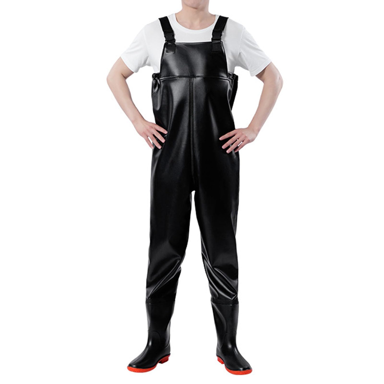 Wathose für Herren, wasserdichte Wathose mit gestollter Sohle, leichtes Lätzchen und Klammeranzug, atmungsaktiv, Jagd-Wathose für Teich, Arbeitskleidung, Karpfen, Fliegenfischen, Gartenarbeit