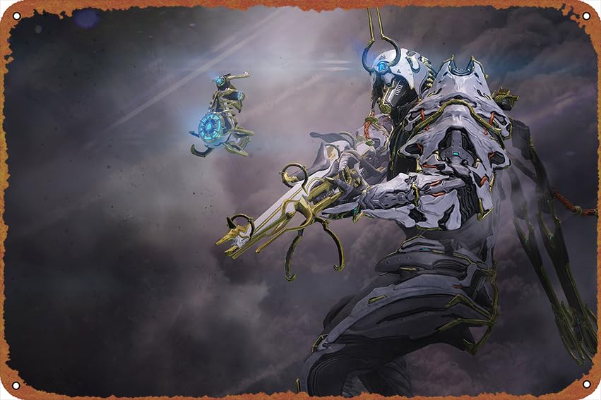 Video Game Warframe Ash Ash Prime Funny Tin Sign game Poster Vintage Cute Metal Sign Gift Retro Novelty Cafe Store Garage Tin Signs8x12 Inch