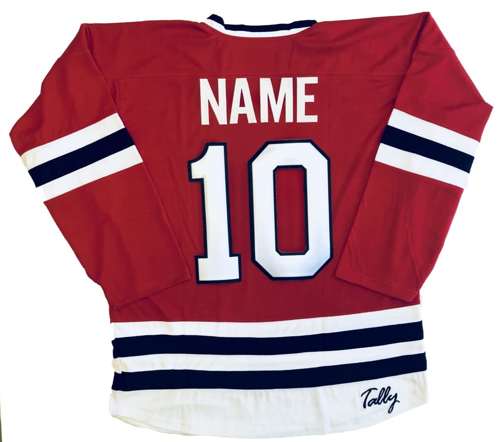 Devil with Cauldron Hockey Jerseys - Pro Jerseys; We Add Your Name and Number (Red, Adult Medium)