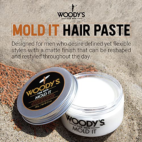 Woody's Mold It Medium Hold Matte Styling Paste By Woodys For Men - 3.4 Ounce Paste, 3.4 Ounce #TOP1