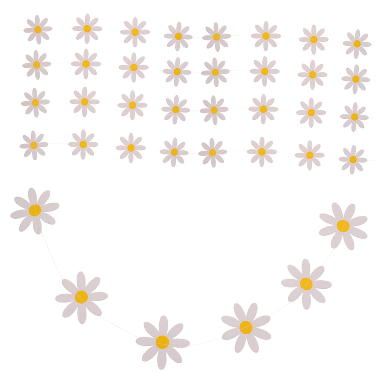 VICASKY 15piezas Banderín De Margaritas Para Cumpleaños Guirnalda Decorativa Para Fiestas Para Bautizos Shower y Decoraciones De