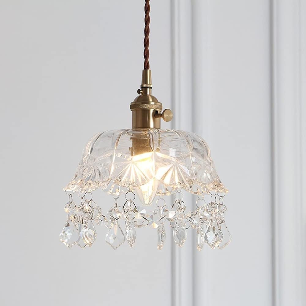 Lampe suspendue nordique en métal noble et verre de haute transparence