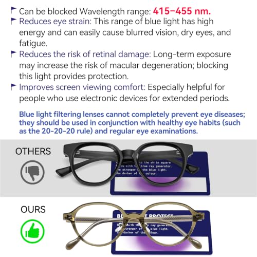 Image of Dollger Blue Light Blocking Glasses For Woman Men TR90 Retro Round Computer BlueLight Glasses Clear Lens Non-Prescription Olive Green
