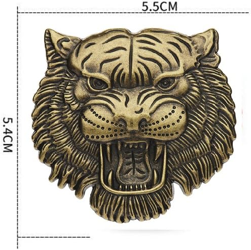 Image of JVCV 3D Metal Tiger Sticker Chrome Logo Decal Emblem Badge for All Cars Bikes Laptops Headphones Helmets Home Office Accessory (Tiger, Bronze)