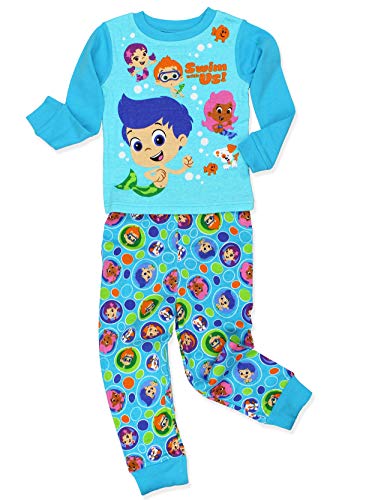 Bubble Guppies Toddler Boy's Girl's 2 Piece Long Sleeve Cotton Pajamas Set (5T, Blue)