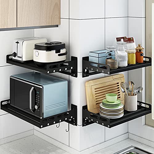 Support de rangement pour micro-ondes étagère de cuisine suspendue et pliable - 7