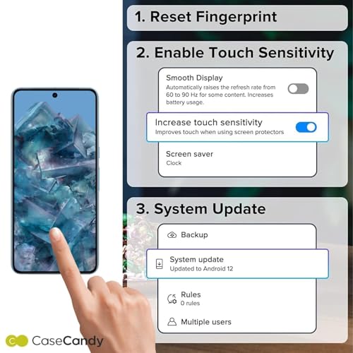 Image of Casecandy - (Pack 2 Screen Protector for Pixel 8 Pro | Curved Screen Guard Protector For Google Pixel 8 Pro - Fingerprint Support /Bubble Free /HD