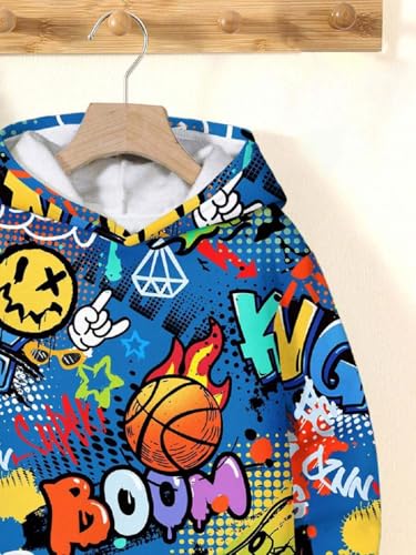 Image of Boys Humour and Comic Printed Long Sleeves Sweatshirt, Cotton Blend, Hooded Neck