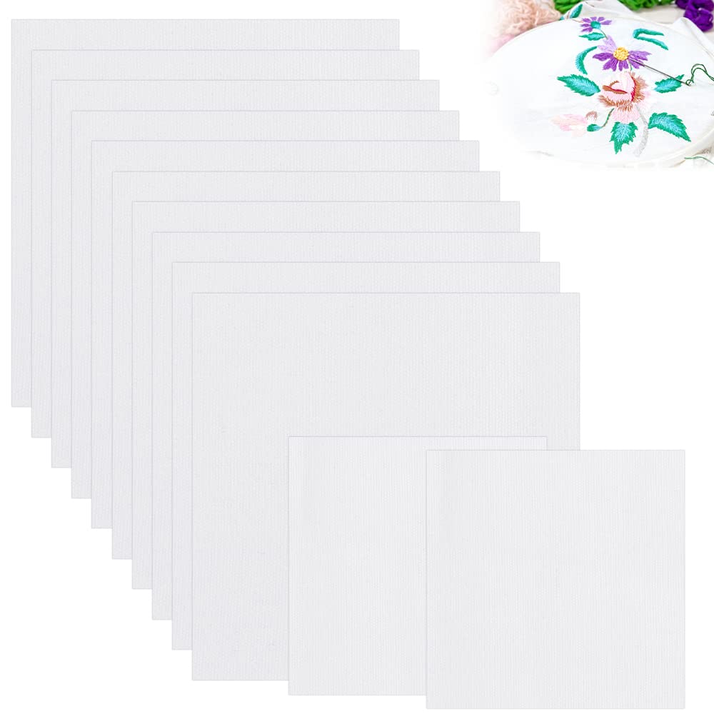 12 pcs Aida Embroidery Fabric Cross Stitch Fabric White Embroidery Fabric 30 * 30 cm/20 * 20 cm Embroidery Fabric for Sewing Embroidery DIY Crafts