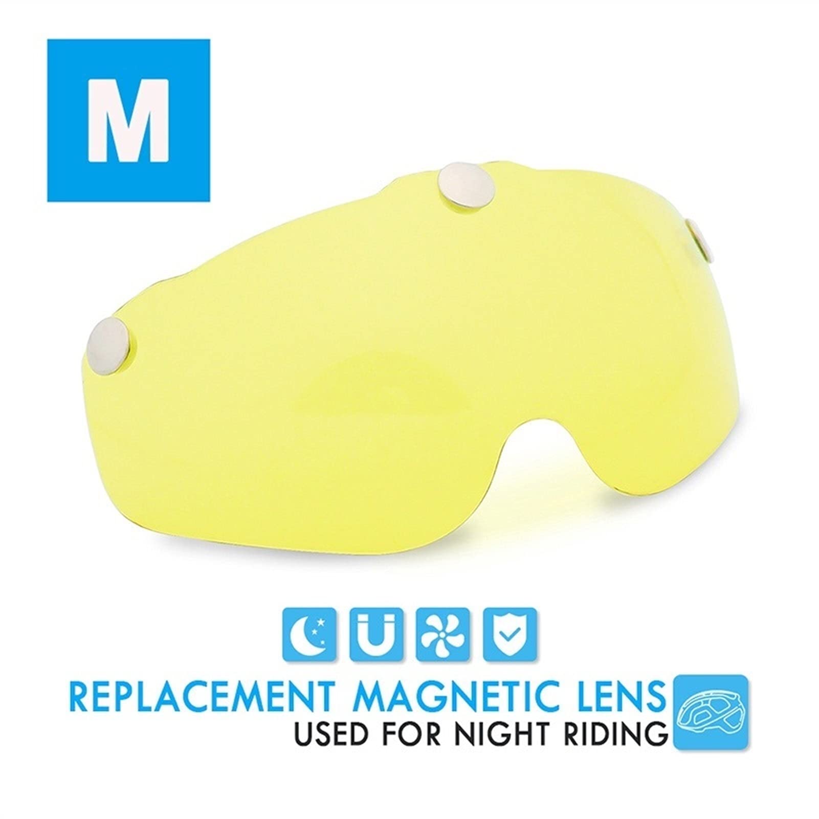 Helmvisier, Goggles Ersatzlinsenhelm Eye Shield Magnetische Goggle Reparatur Len Visier(Yellow Lens M)
