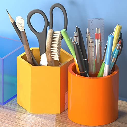 4Pcs Large Candle Vessel Resin Mold Cylinder Hexagon Silicone Planter Mold For Concrete Epoxy Casting Jar Container Box Resin Mold Diy Jewelry Holder Trinket Organizer Art Craft Home Decor #TOP3