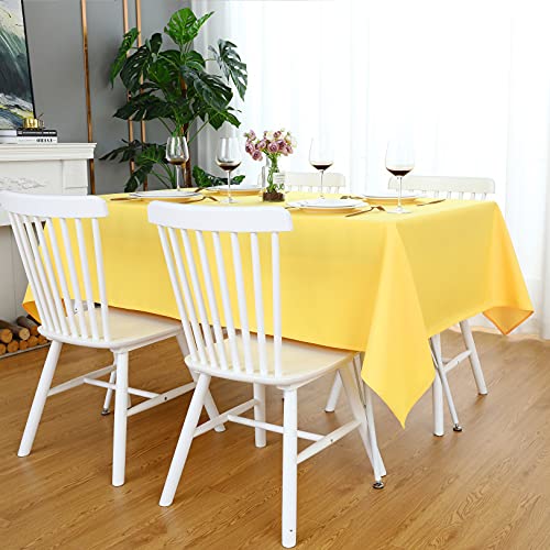 Image of FOLINS&HOME Yellow Rectangle Tablecloth 52 x 70 Inch Waterproof Table Cloth