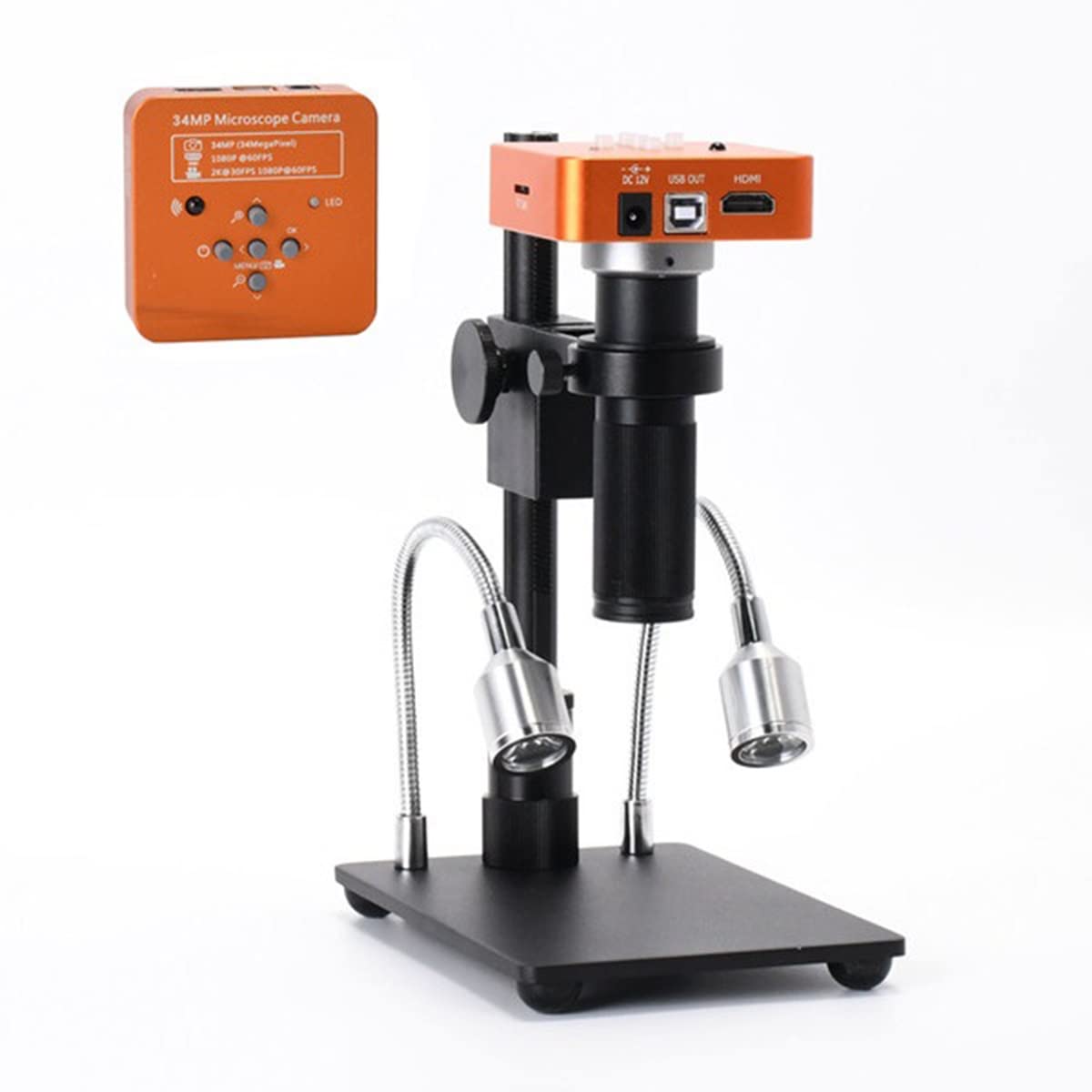 Caméra pour microscope électronique industriel 34 MP et kit de lames pour contrôle de circuits