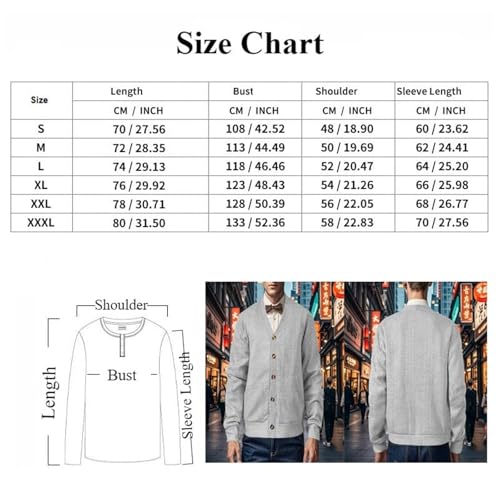 Men's Cardigan Sweaters with Button Fall Winter Casual Long Sleeve V Neck Slim Fit Knit Cardigan Sweaters with Pockets2