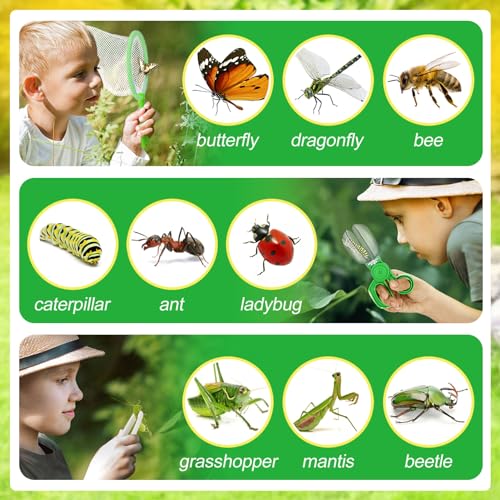 2Sets Bug Catcher for Kids - Sturdy Bugs Catching Kit Gifts with Binoculars Butterfly Net Collector Insect Catcher Tweezer, Bug Habitat Outdoor Explorer Kit for 3 4 5 6 7 8 Children - Thumbnail 6