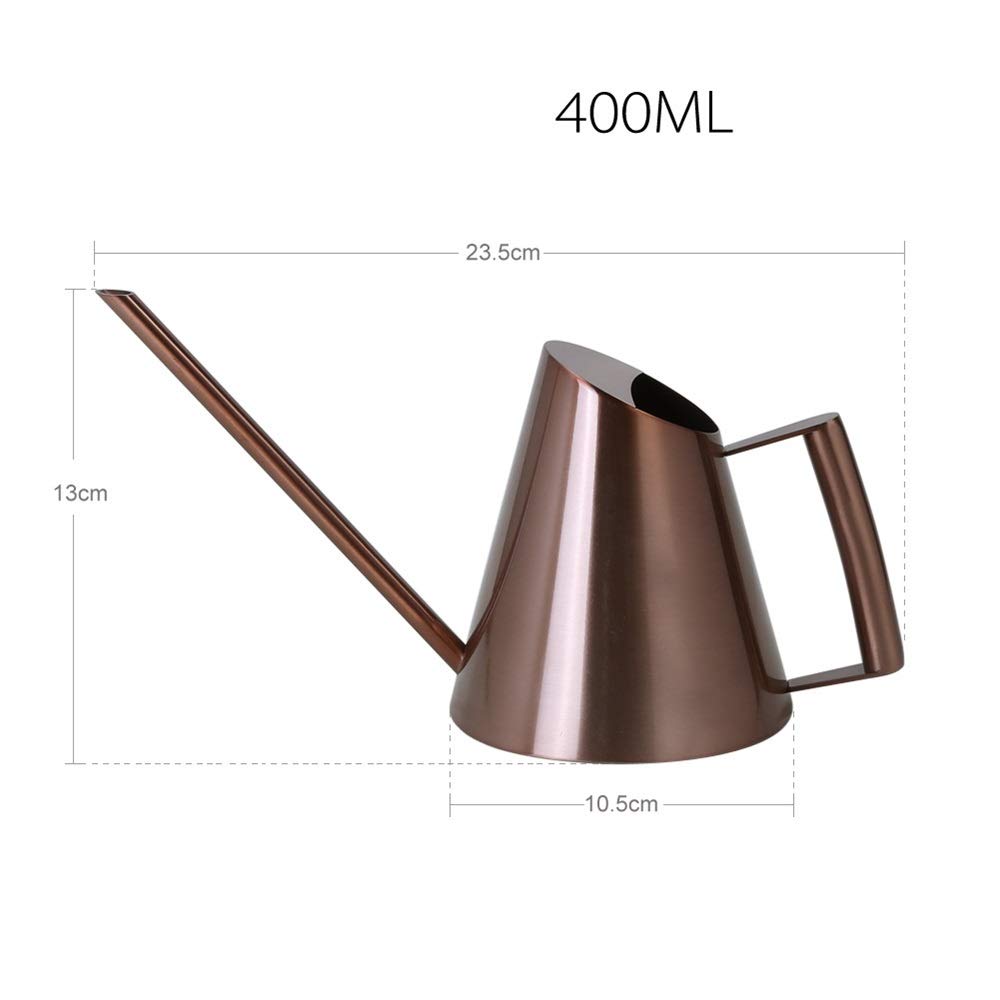Esta regadera de Acero Inoxidable de Boca Larga es Ideal para regar Flores y Plantas de Interior (Color: Bronce, Tamaño: 400 ml).