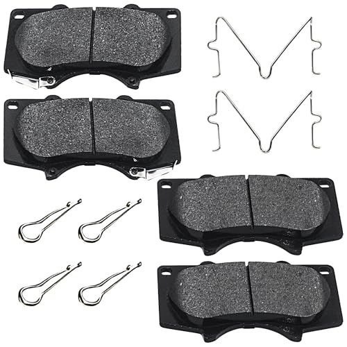 Image of Front Brake Pads Set Compatible with Lexus GX460 GX470, Toyota 4Runner FJ Cruiser Sequoia Tacoma Tundra Pickup Automotive Replacement Brake Pads Semi-Metallic D976