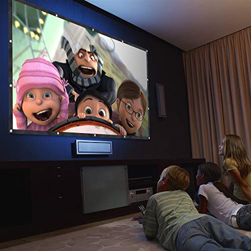 Dbpower Projector Screen 100 Inch, 16:9 Hd 3D Foldable Anti-Crease Portable Projector Movie Screen For Home Theater Indoor Outdoor Support Double Sided Projection #TOP4