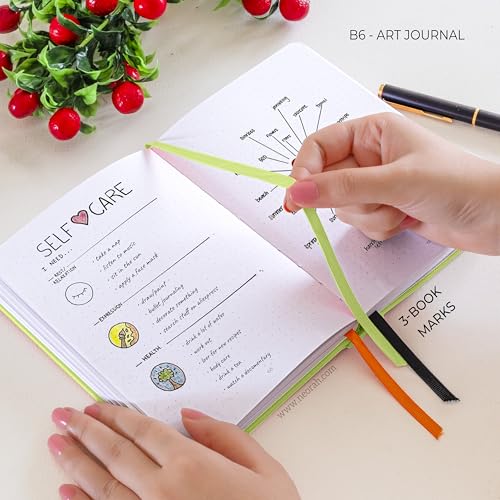 Image of NEORAH - B6 - ART JOURNAL | 200Gsm Dotgrid Notebook |144 Pages(17.5 x 12.5 cm) | Lay Flat |HardCover Bullet - Journal |3 Bookmarks |Elastic Closure| Inner BackPocket | Ideal-Bujo,Drawing (LIGHT GREEN)