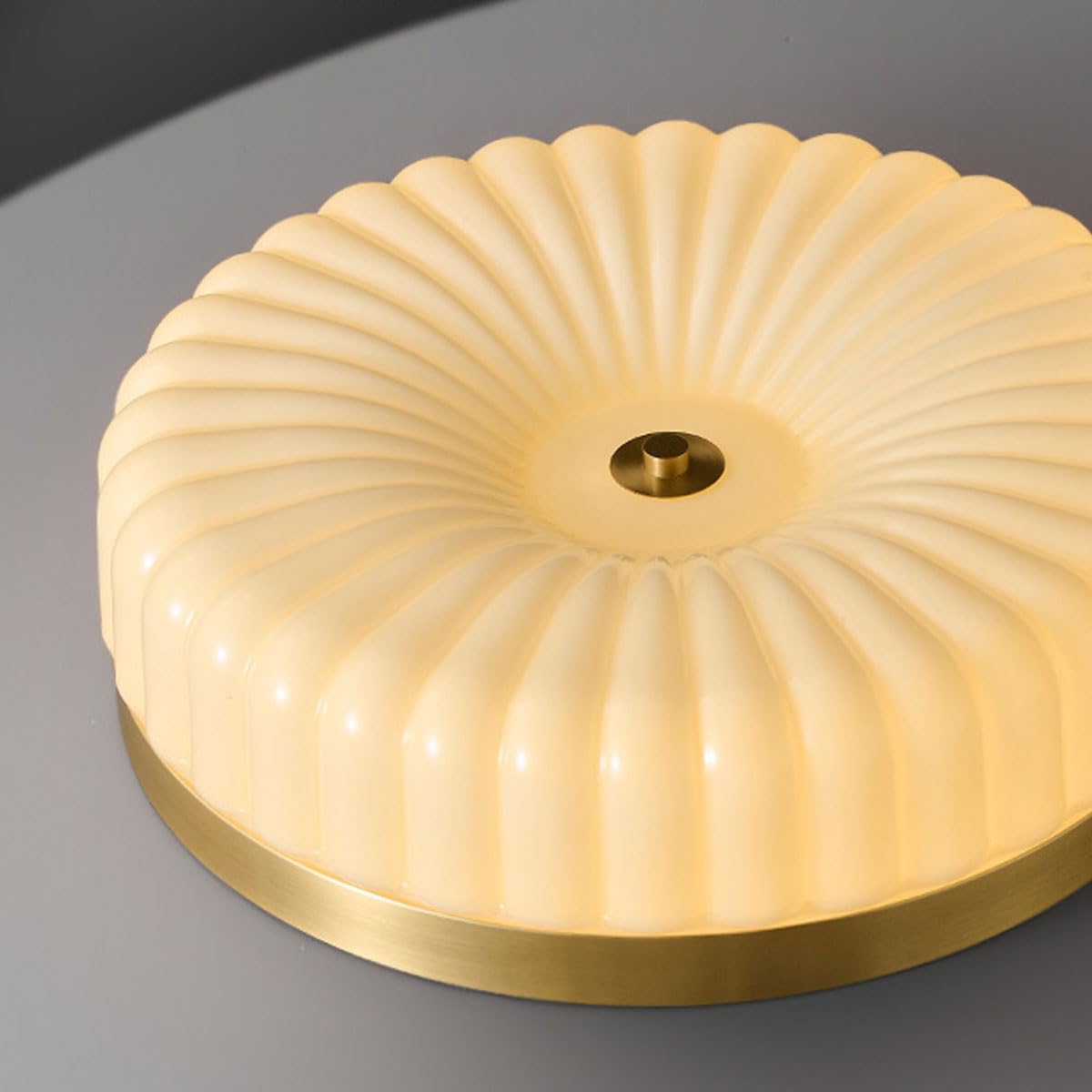 Minimalistyczna lampa sufitowa z litej miedzi z akrylowym kloszem, płaskie oświetlenie, włoskie, nowoczesne, okrągłe lampy sufitowe, odpowiednie do sypialni i balkonów