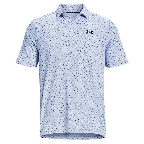 Under Armour Men's UA Iso Chill Printed Polo 1379746, Oxford Blue 706, 3XL
