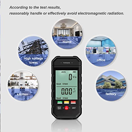Medidor EMF portatil con alarma LCD retroiluminada miniatura 6
