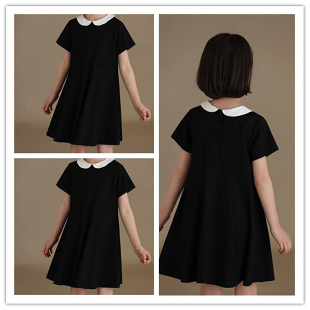 Mud Kingdom Vestido con cuello Peter Pan para niñas, uniforme de regreso a clases