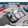 SE Illuminated Dual Lens Flip-in Head Magnifier, Head Magnifier, Tools for Repair & Precision Work, Adjustable Headlamp, 4.5X Loupe Magnifying, Black