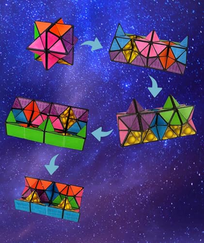 Image of 2pcs Magnetic Cube Puzzle, Infinity Cube 3D Puzzle for Kids and Adults, Educational Toy, Fidget Sensory Game for Creative Mind