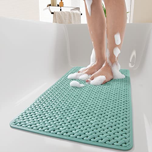 PADOOR Non Slip Bathtub-Mat with Suction Cups and Drain Holes, Soft Machine Washable Shower Mat Anti Slip Bath Mat for Tub for Kids (14"x27" Green) PADOOR Non Slip Bathtub-Mat with Suction Cups and Drain Holes, Soft Machine Washable Shower Mat Anti Slip Bath Mat for Tub for Kids (14"x27" Green)