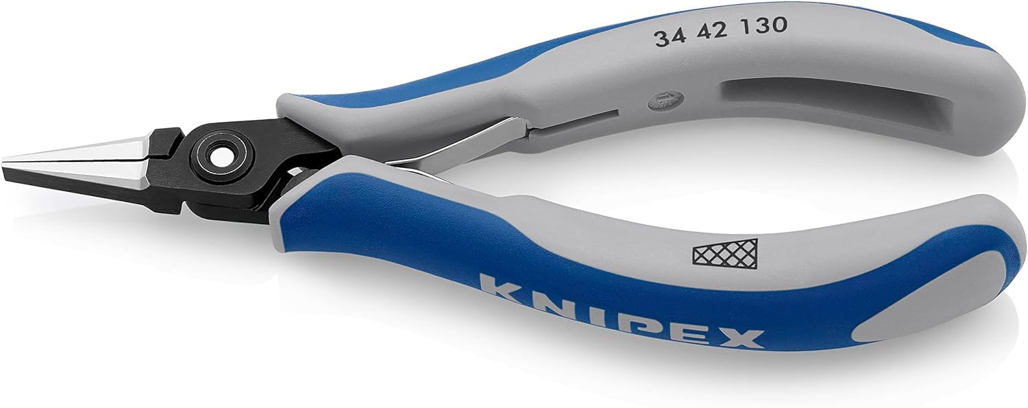 Knipex 5.1" (130Mm) Precision Electronics Flat Rectangular Jawed Gripping Pliers