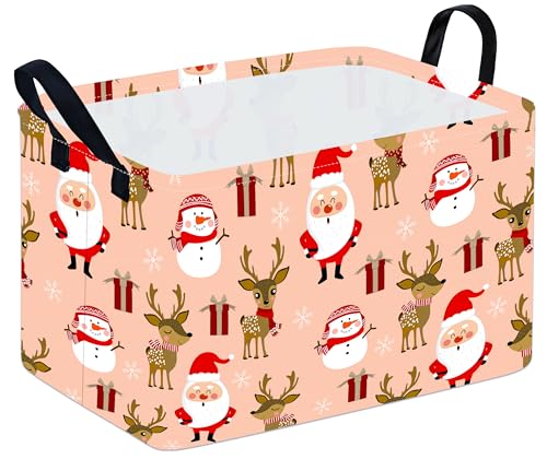 DUYIY Rectangle Christmas Gift Storage Basket Home Shelf Storage Basket Organizer Box Clothes Laundry Hamper Nursery Basket Laundry Basket with...