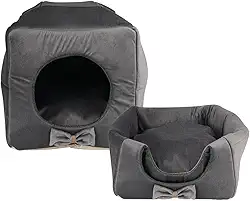 Caminha Pet Toca Iglu 3 EM 1 Cama Para Cães e Gatos Com Almofada (TOCA LISA CINZA)