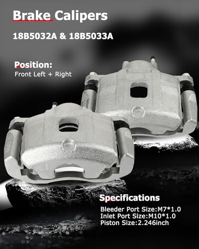 Image of cciyu Front Left & Right Brake Calipers Assembly w /Bracket 18B5032A 18B5033A 2007 2008 2009 2010 2011 2012 For Dodge For Caliber