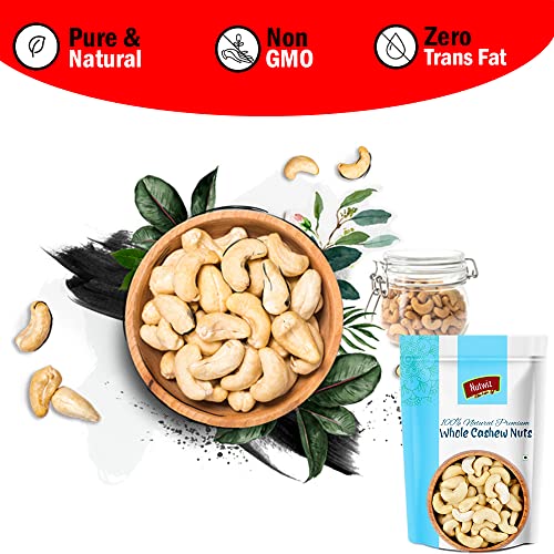 Image of Nutwiz Kaju (Cashew) 800 Grams (200 Grams X 4) for All Ages | High in Protein and Boosts Energy and Build Immunity | Healthy Nutritious Cashew Nut | Delicious Vegan & Crunchy Kaju Nut for Cooking and Raw Eating
