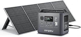 AFERIY Nomad800 Power Station, with 200W ETFE Foldable bracket Solar Panels, 512Wh Solar Generator for Camping, CPAP, RVs