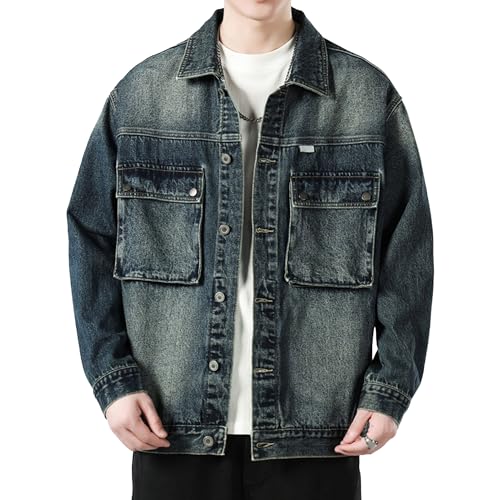 Manteau léger homme denim casual parfait pour les sorties en ville et le style décontracté