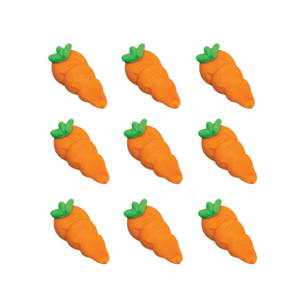 Anniversary House Edible Sugar craft Carrot Cake Toppers – Handcrafted Decorations for Cupcakes and Bakes, 2.5cm, Pack of 9