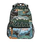 HUSSRITY National Park Symbol Patch Backpack Large Business Travel Laptop College Student School Com