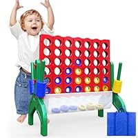 Aywewii 1.9 FT Giant 4-to-Score Connect Game Set Family Games for Kids and Adults 4-in-A-Row Jumbo Yard Game Large Floor Games Outdoor Indoor Party Games Christmas Birthday Gifts Stocking Stuffers