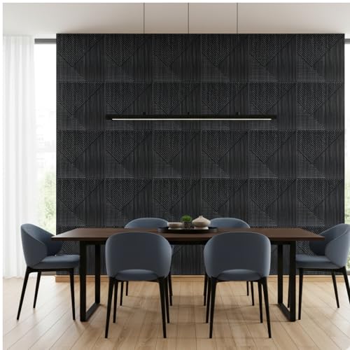 Image of Kayra Decor 3D PVC Wall Panel - Fluted Design, Grey Pine Wood Color 19.7 inch x 19.7 inch (Pack of 18) - Covers 48.51 Sq. Ft.