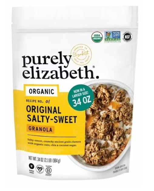 Purely Elizabeth Organic Original Salty-Sweet Ancient Grain Granola, Gluten-Free, Non-GMO 34oz Bag
