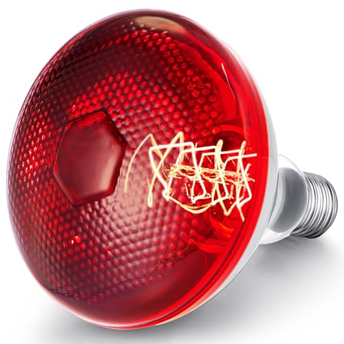 Image of 1 Pack Infrared Heat Lamp for Chickens 150watt 120v Thickened Red Heat Lamp Bulbs for Food Service, Reptile, Pet, Bathroom, Light Therapy Use E26 Base