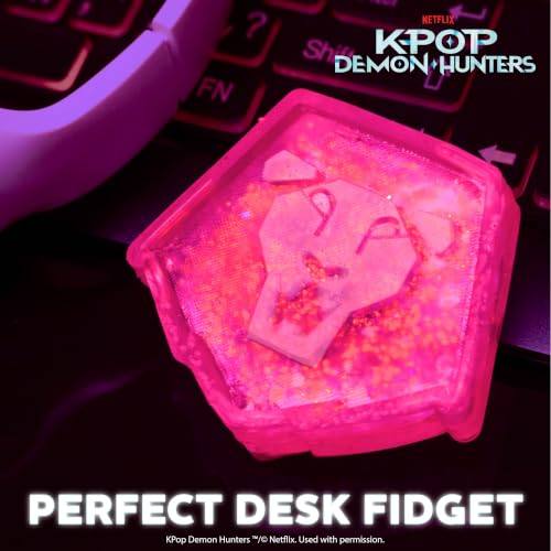 Image of Netflix Kpop Demon Hunters Saja Boys Pink Gelli Gels - Slow-Flow Glitter Squishy Sensory Toy, Sugar Squish Stress Fidget for Kids & Teens