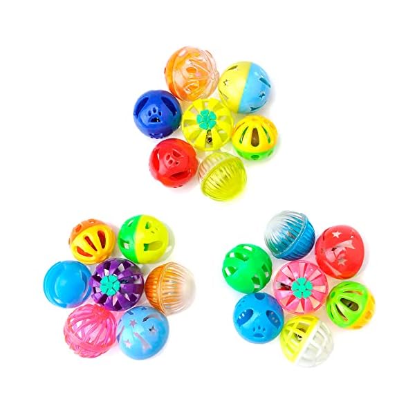 Chiwava Plastikglocke Katzenball Katzen Kätzchen Verfolgung Spielzeug Größe 1,6 "~ 1,8" 8 Arten sortierte Farbe – Bild 8